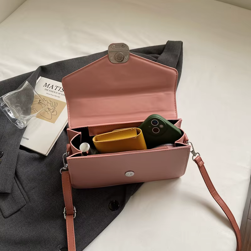 Petits sacs à bandoulière pour femmes, nouvelle marque classique, sac à main couleur unie, sac à bandoulière en cuir PU, fourre-tout à la mode, pochette, 2025
