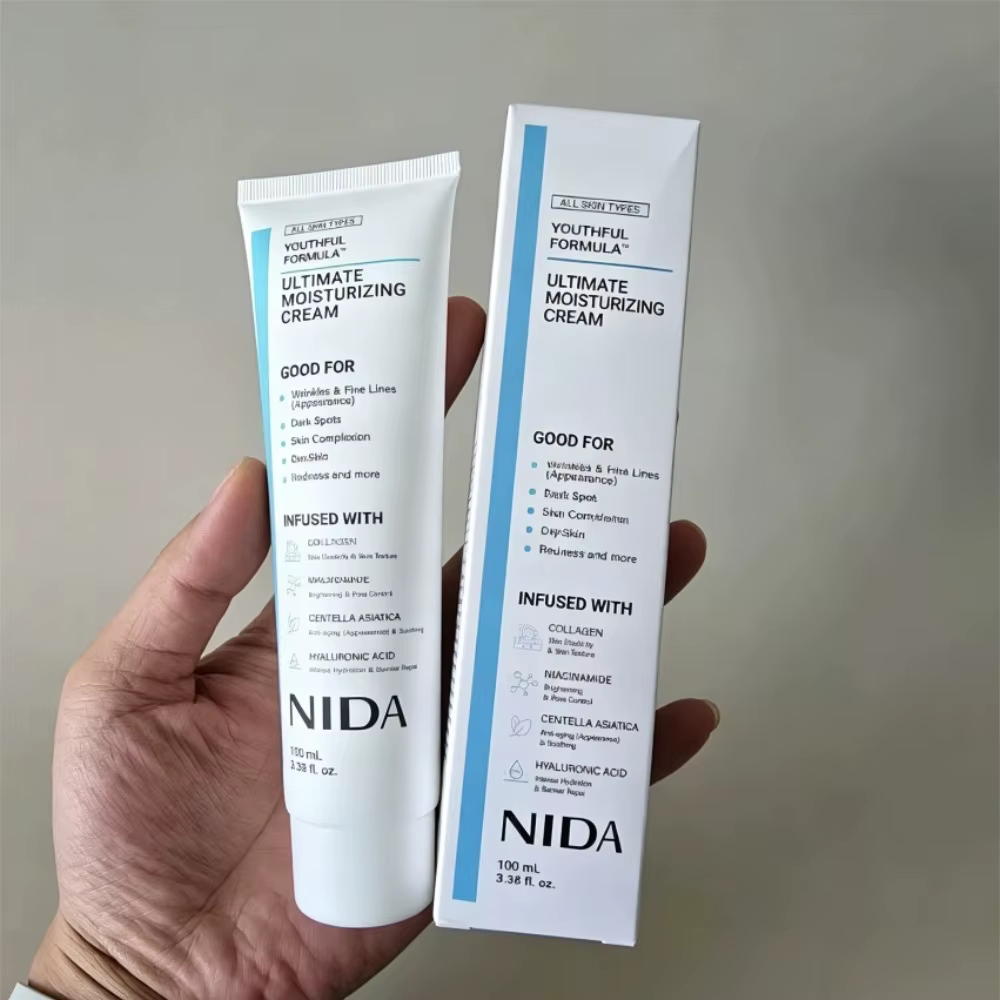 Crème NIDA Collagène Niacinamide Centella Asiatica 100ml – Formule Jeunesse – Hydratation Ultime – Réduit les Rides – Raffermissant