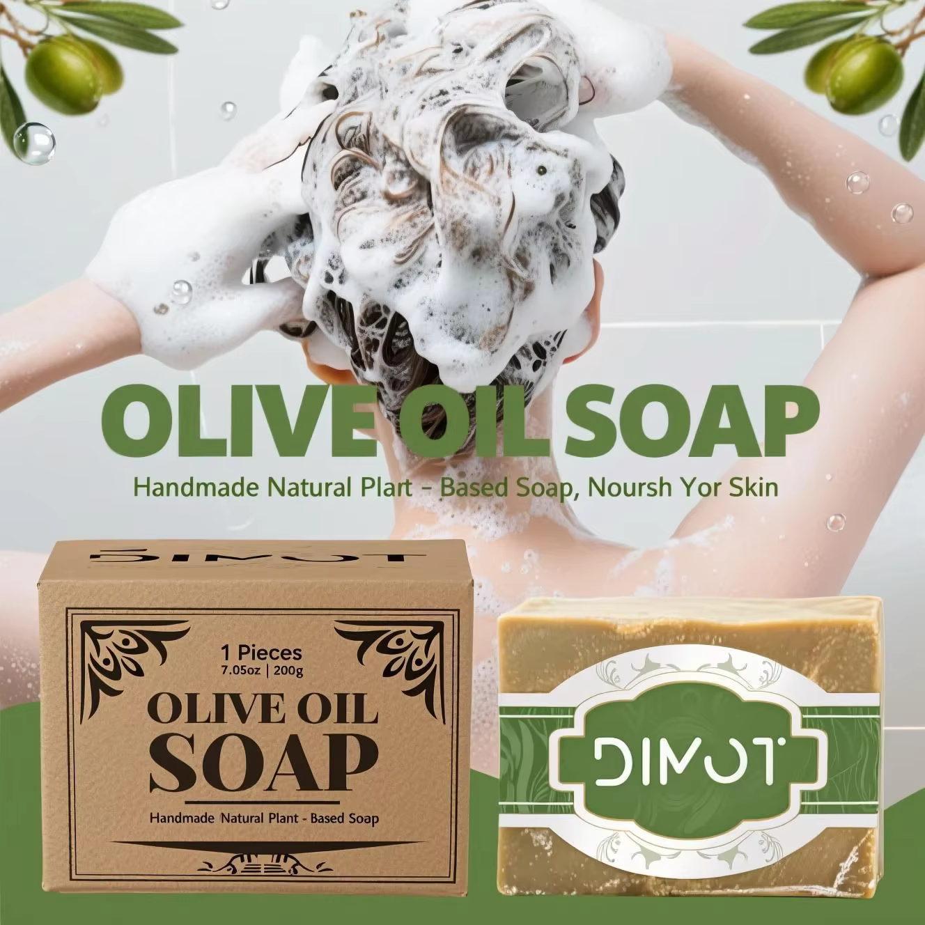 Barre de savon à l'huile d'olive