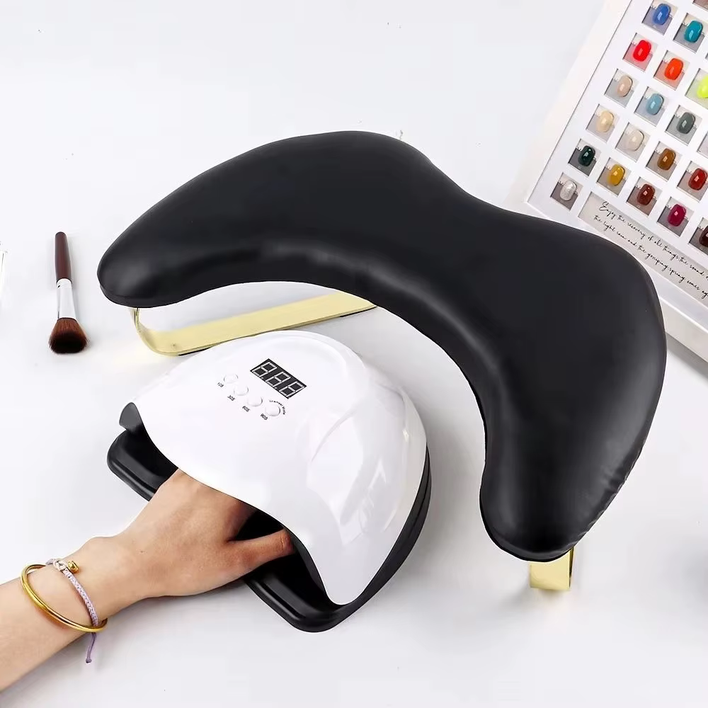 Coussin repose-bras en forme de U pour manucure avec support de téléphone inclinable