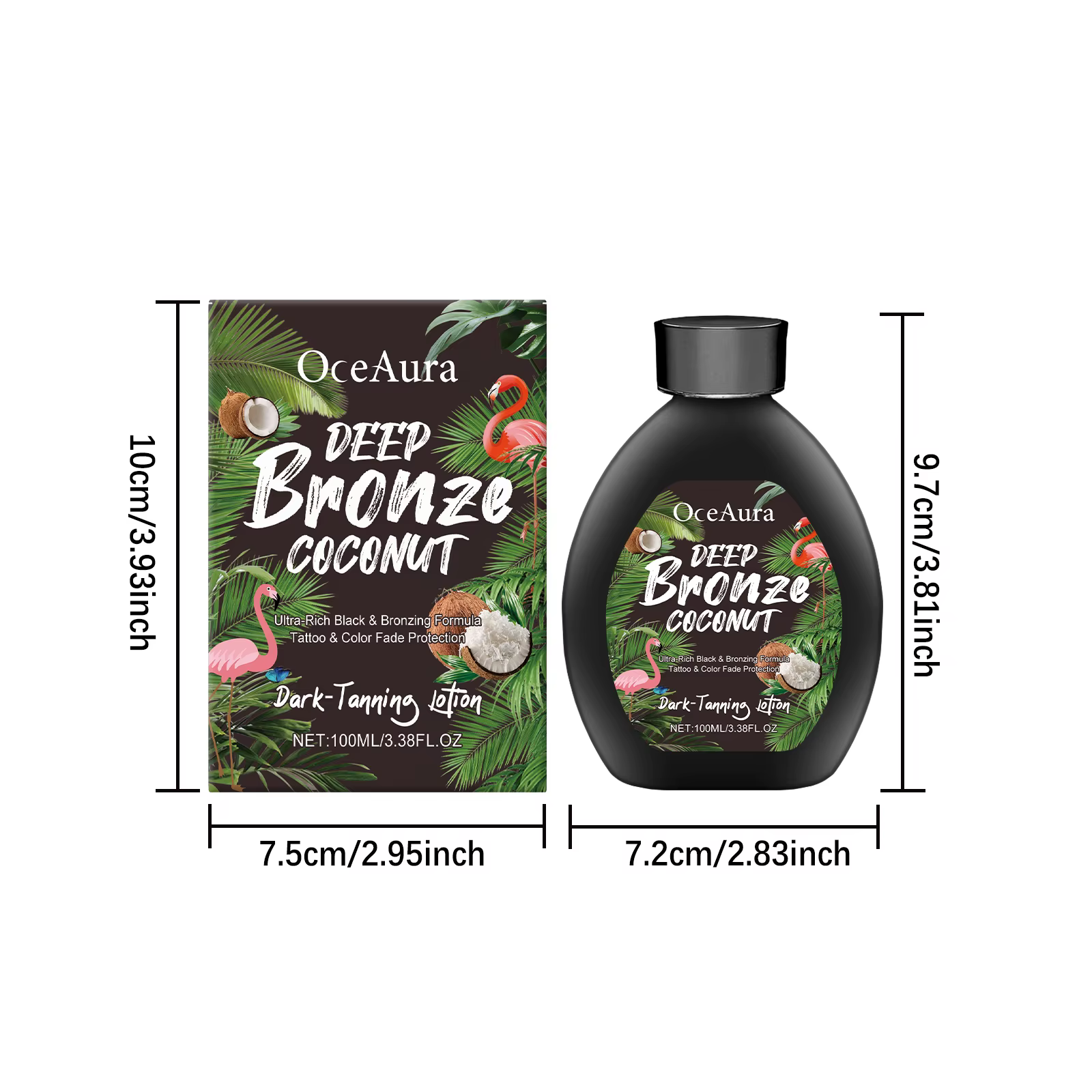 Lotion bronzante foncée à l'huile de coco