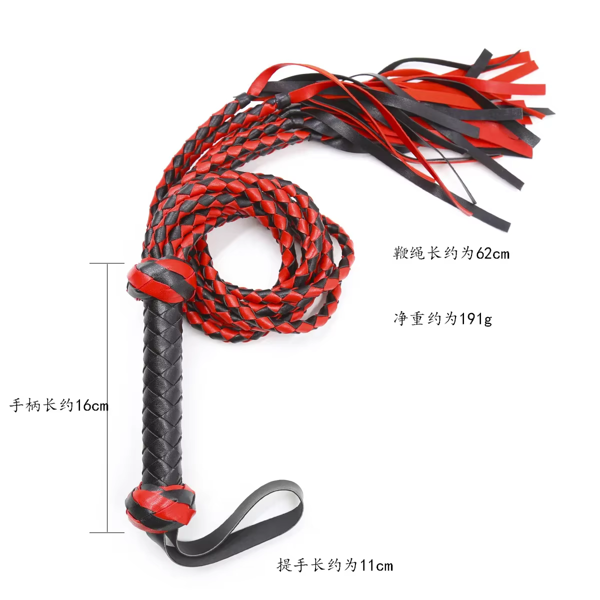 Fouet en cuir noir et rouge tressé avec poignée, fouet artisanal pour chevaux, fouet de course hippique, neuf
