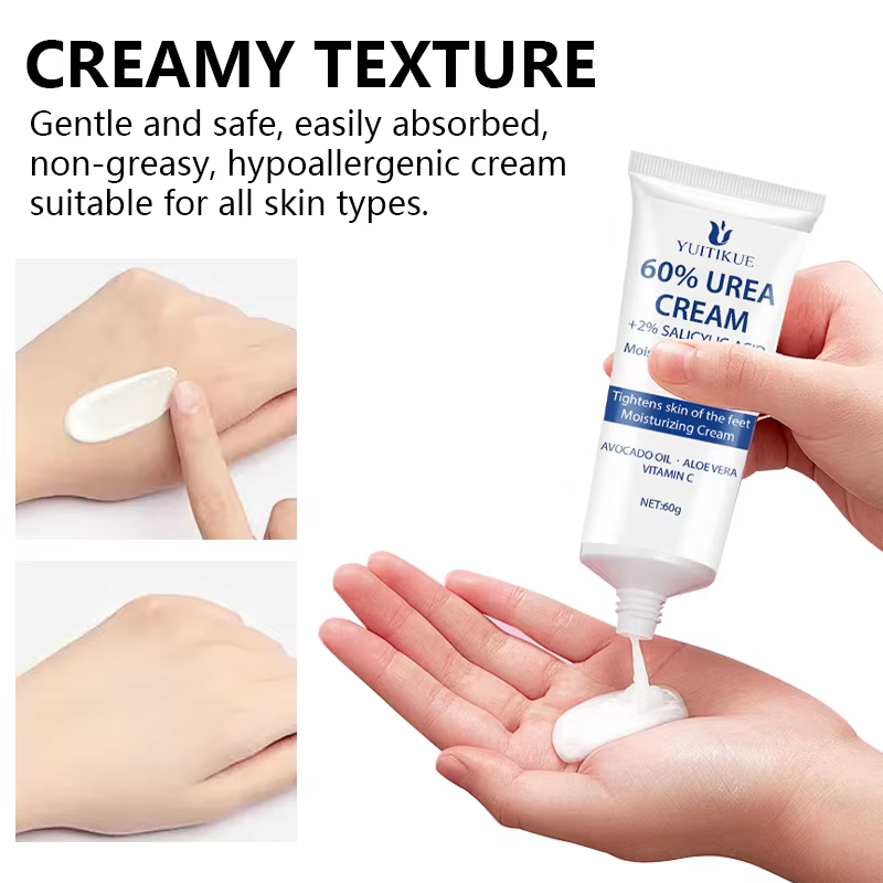 YUITIKUE Crème réparatrice pour pieds à l'urée 60 % 60 g – pour peaux rugueuses