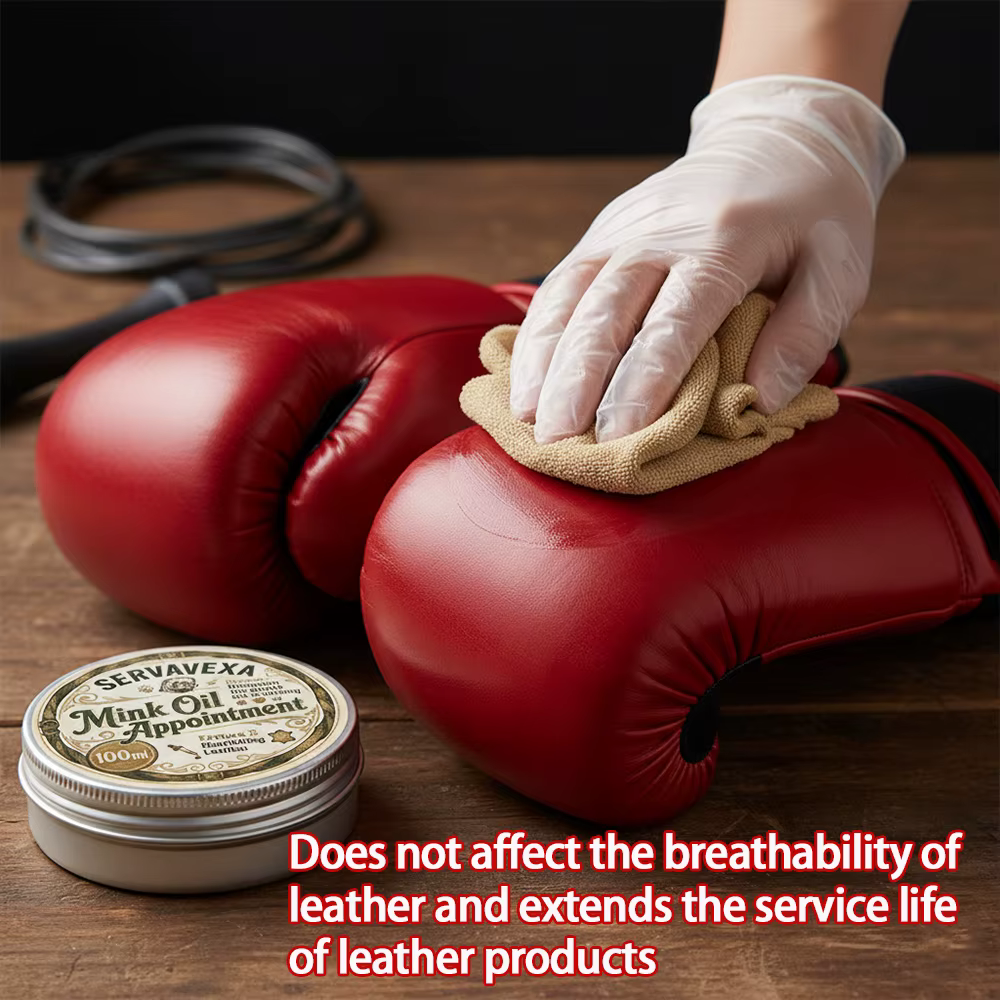 Crème spéciale à l'huile de vison pour gants de boxe - Prévient les fissures et les dommages causés par la