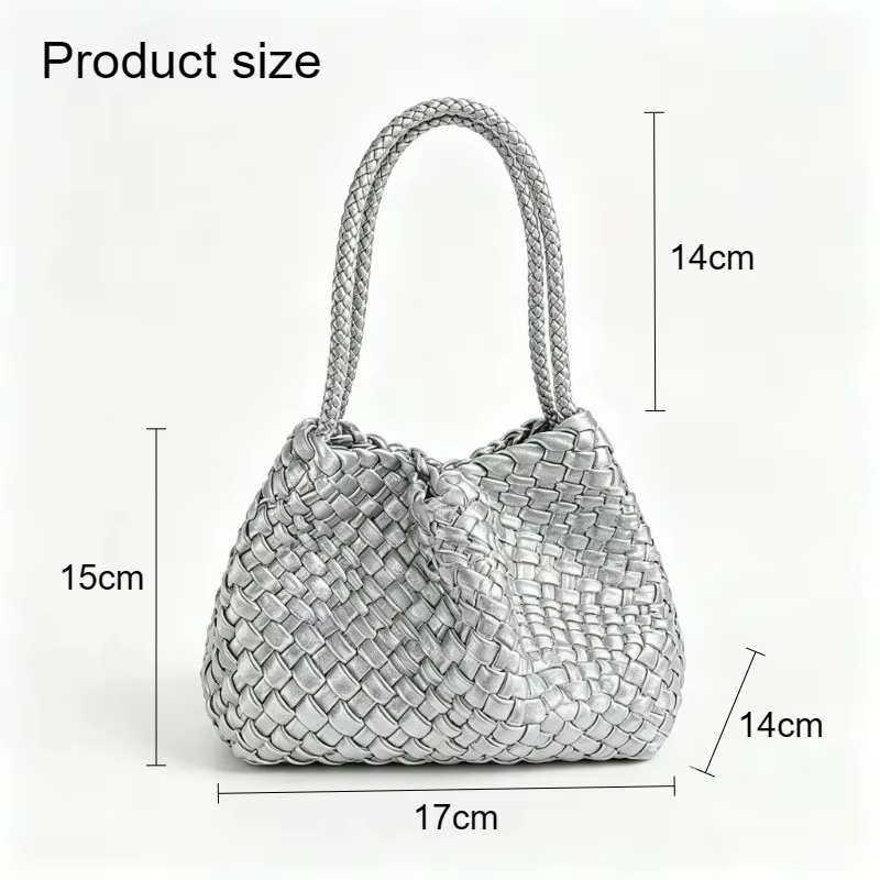 Sac à main tissé artisanal tendance, nouveau modèle, petit sac carré polyvalent pour femme, idéal pour le quotidien et les trajets, à porter à l'épaule ou sous le bras