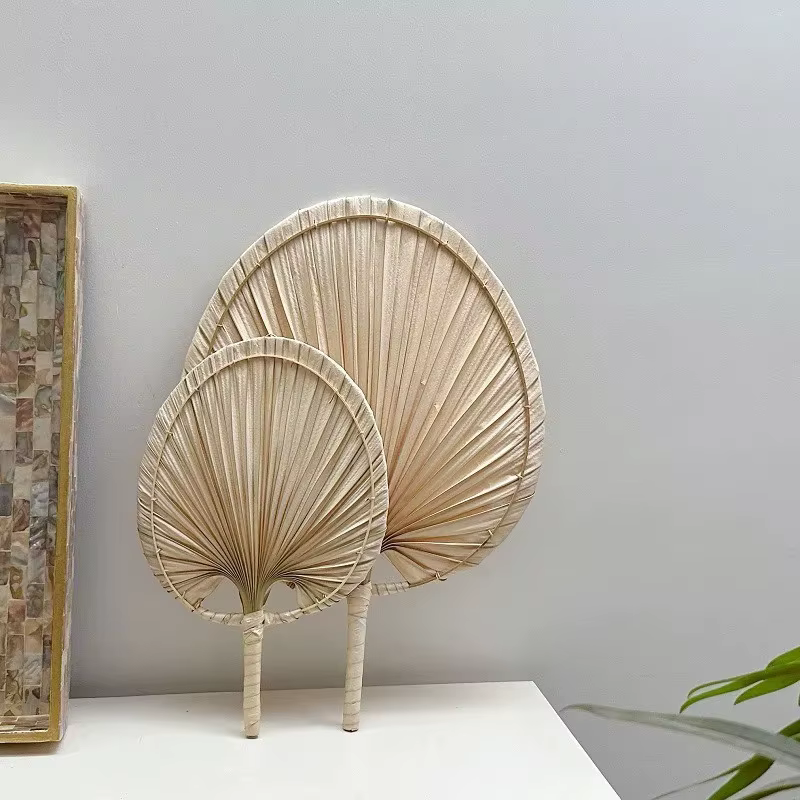 Éventail en Rotin Fait à la Main, Décoration pour Mariage, Cuir oral elu de Palmier Naturel Tissé, Décor d'Art Mural pour Ornements de Ferme