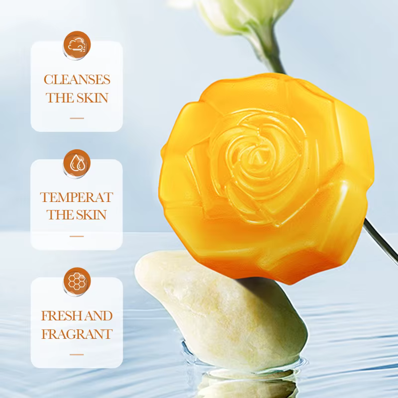 SADOER Savon Visage au Miel Nettoyant Moussant Hydratant Anti-Acné Anti-Âge Blanchissant pour le Corps et le Bain