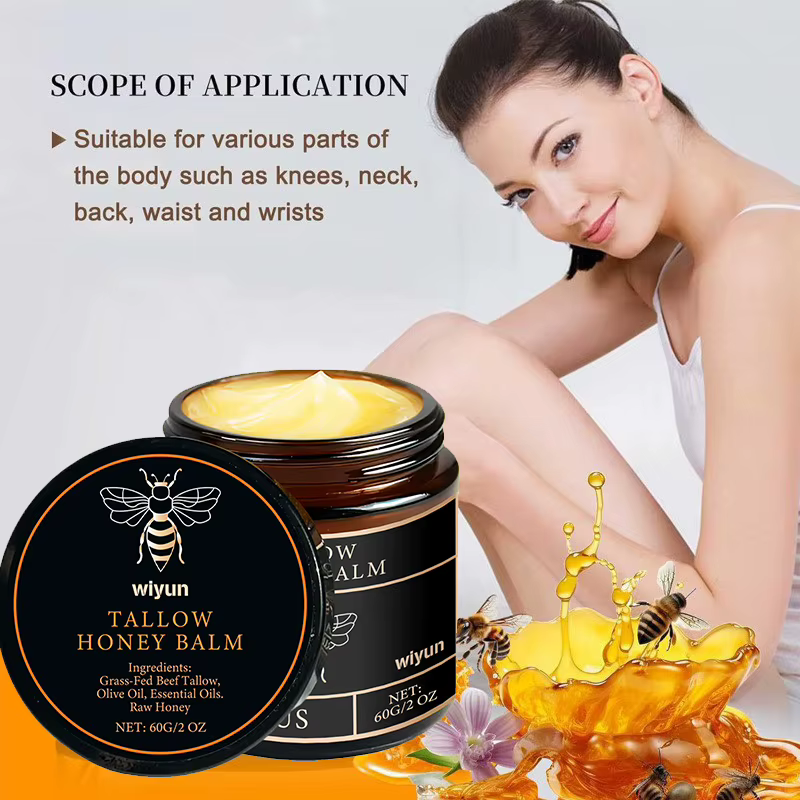 Beef Tallow Balmwith crème hydratante au miel brut doux hydratant nourrissant longue durée Non collant