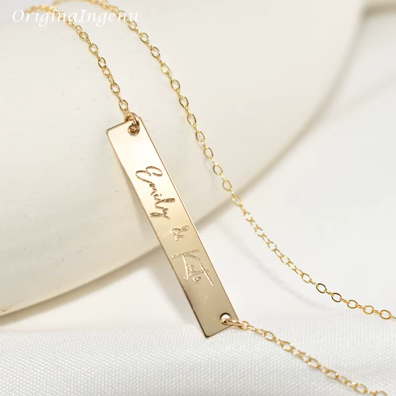 Collier d'écriture fait main, bijoux d'écriture fait main, collier rempli d'or, style Boho, ras du cou, pendentifs Kolye pour femmes
