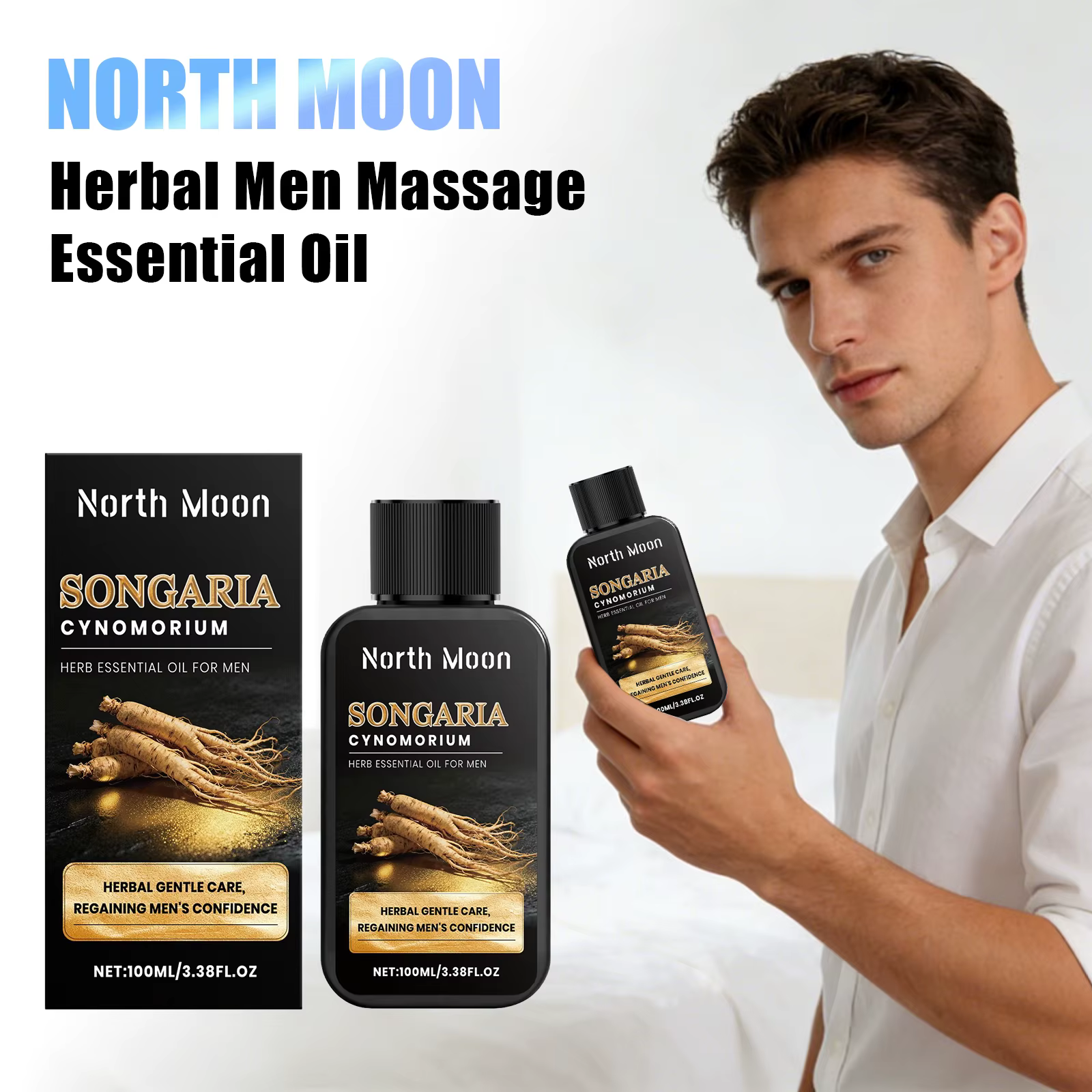 Huile Essentielle de Massage Corporel pour Hommes North Moon Herbal