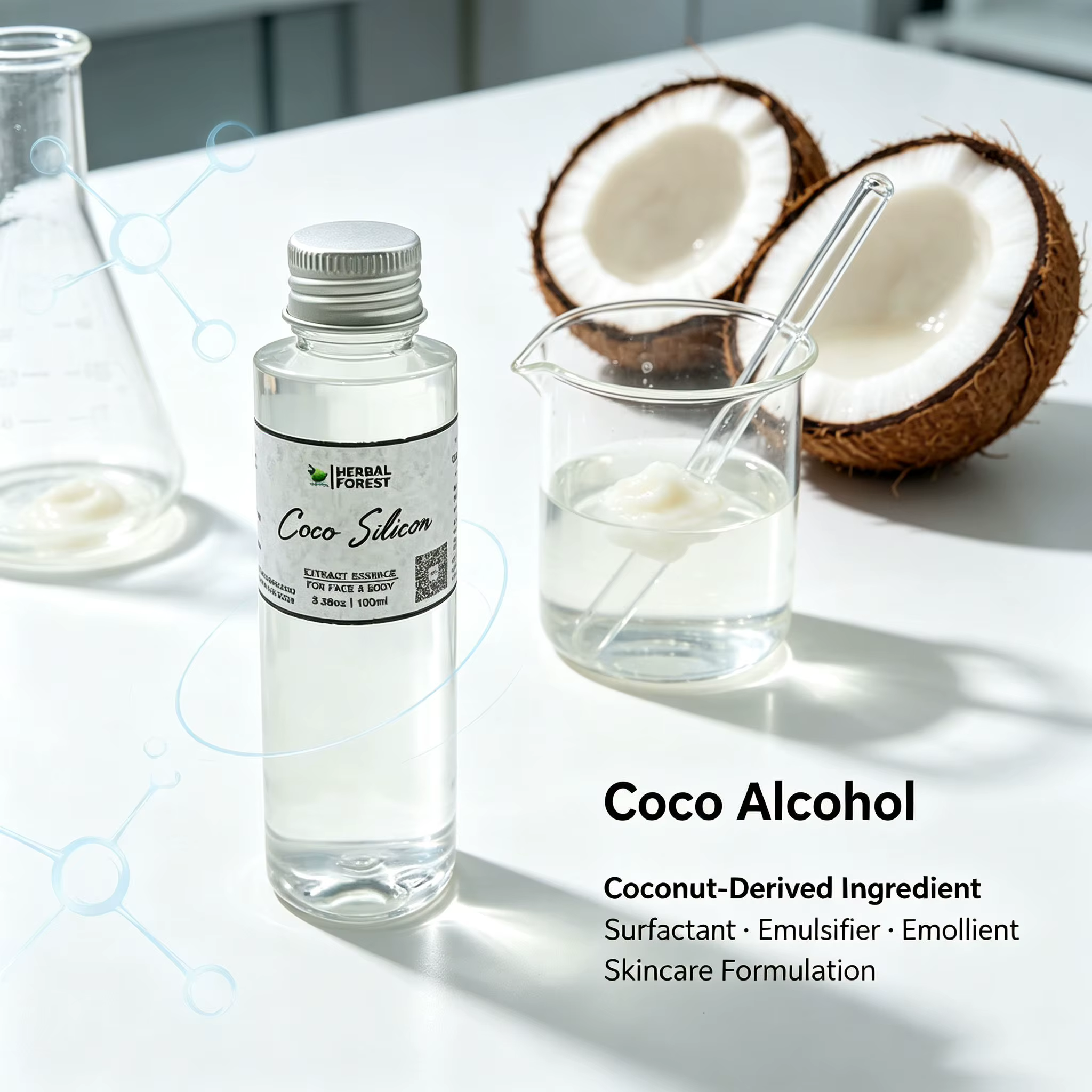 Huile de silicone naturelle pure, caprylate de coco, soin de la peau hydratant