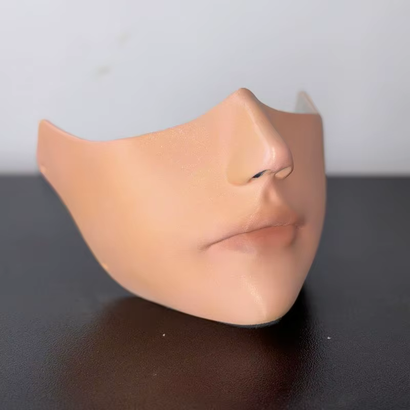 Masque blanc demi-visage, accessoires de costume de cosplay Hanfu Peking Opera, masque peint à la main de style ancien