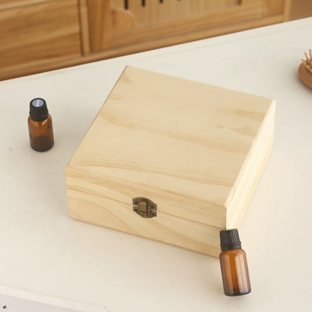 Nouvelle boîte de rangement d'huiles essentielles en bois 12/15/16/25 fentes