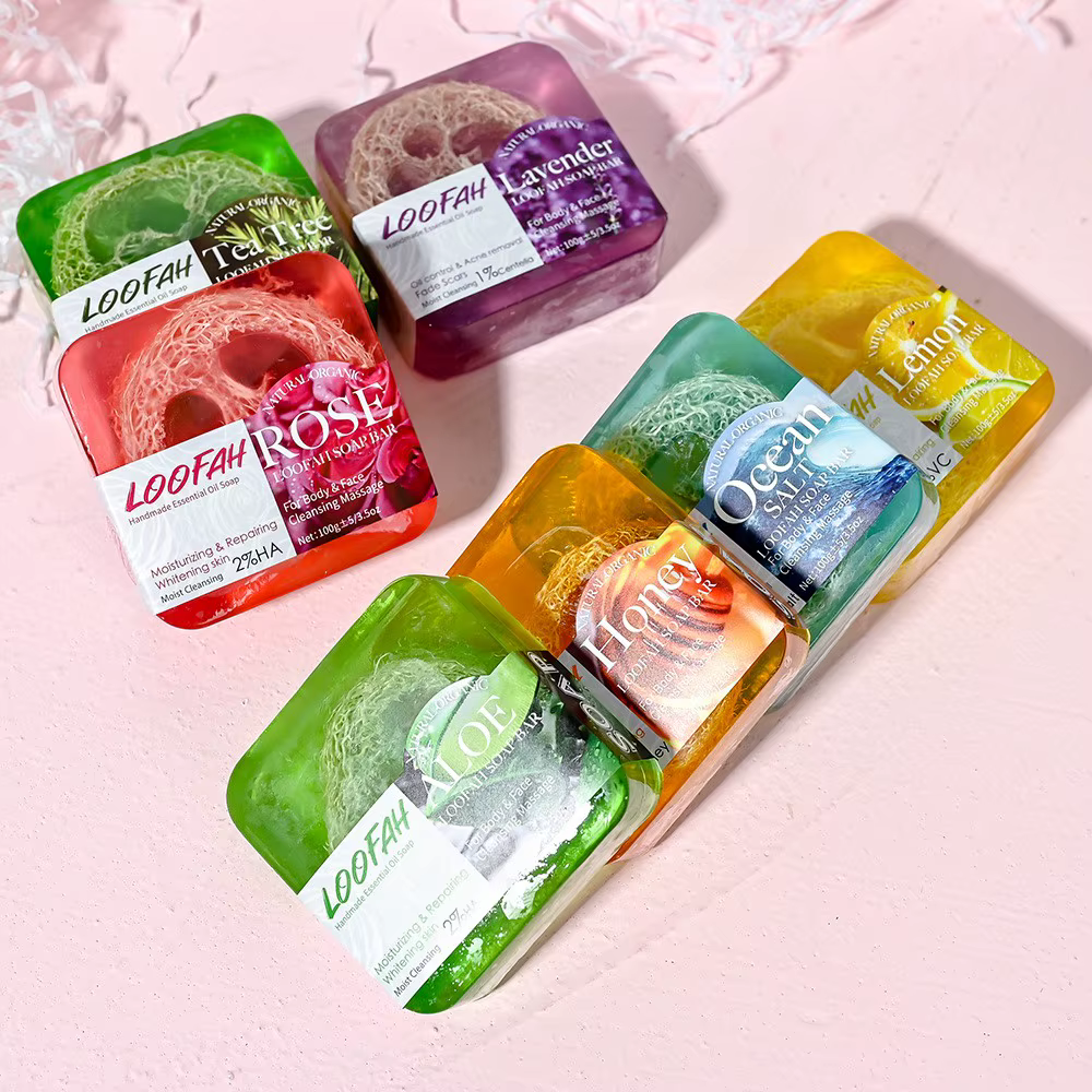 Savon Loofah à l'huile de lavande biologique