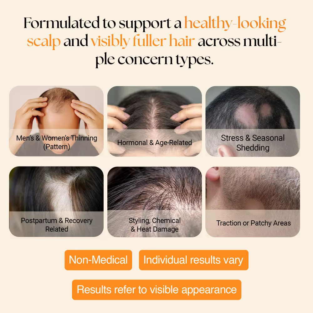 Essentiel pour la croissance des cheveux clairsemés