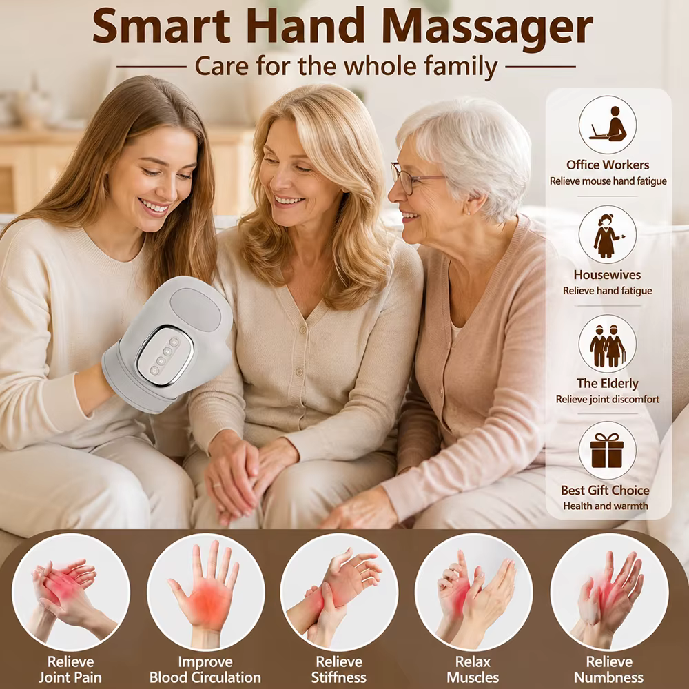 Masseur pour les mains avec compression par airbag