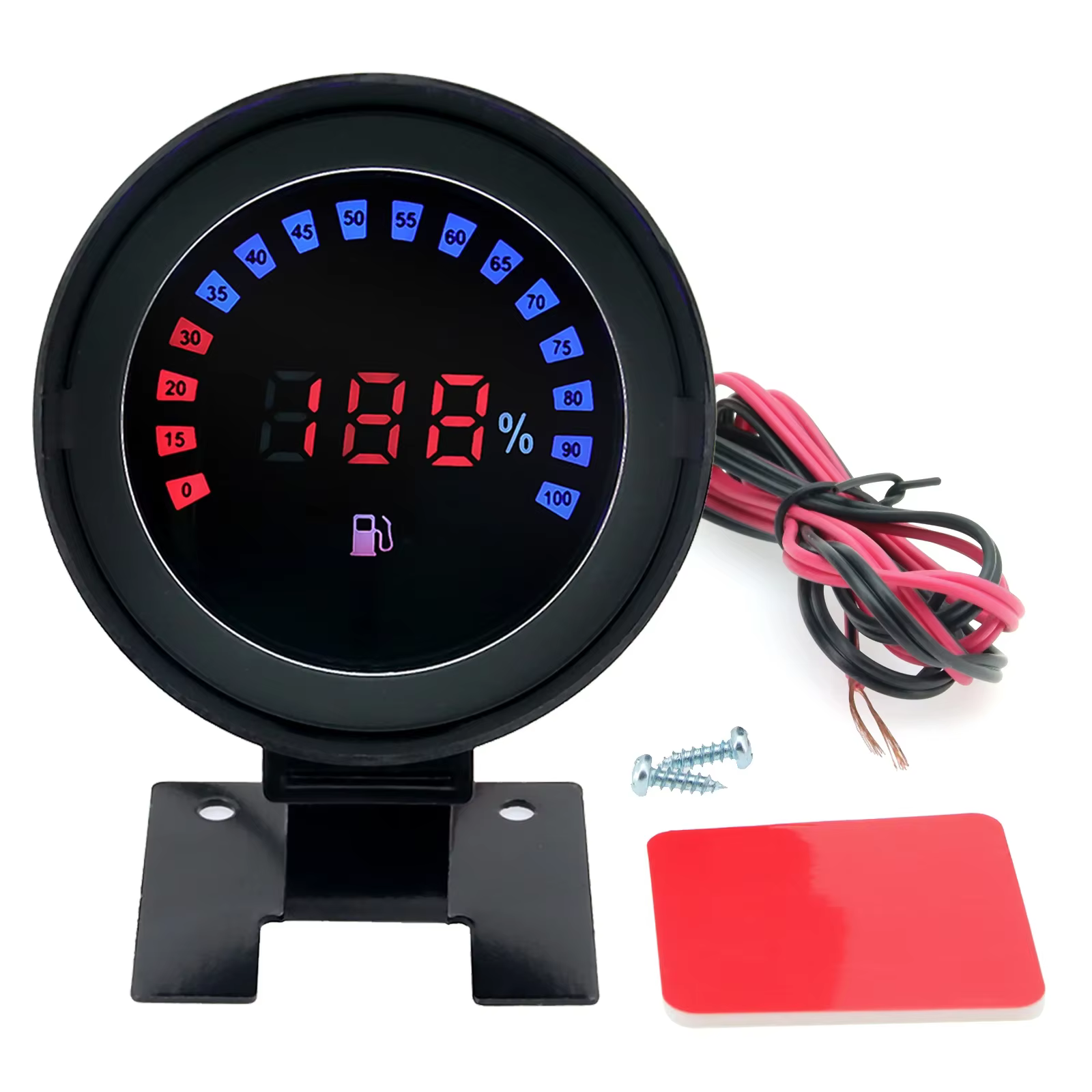 Jauge de niveau de carburant 100% LED rouge, affichage numérique bleu, horloge automobile, indicateur de niveau de réservoir d'huile pour voiture, bateau, flotteur de niveau de carburant