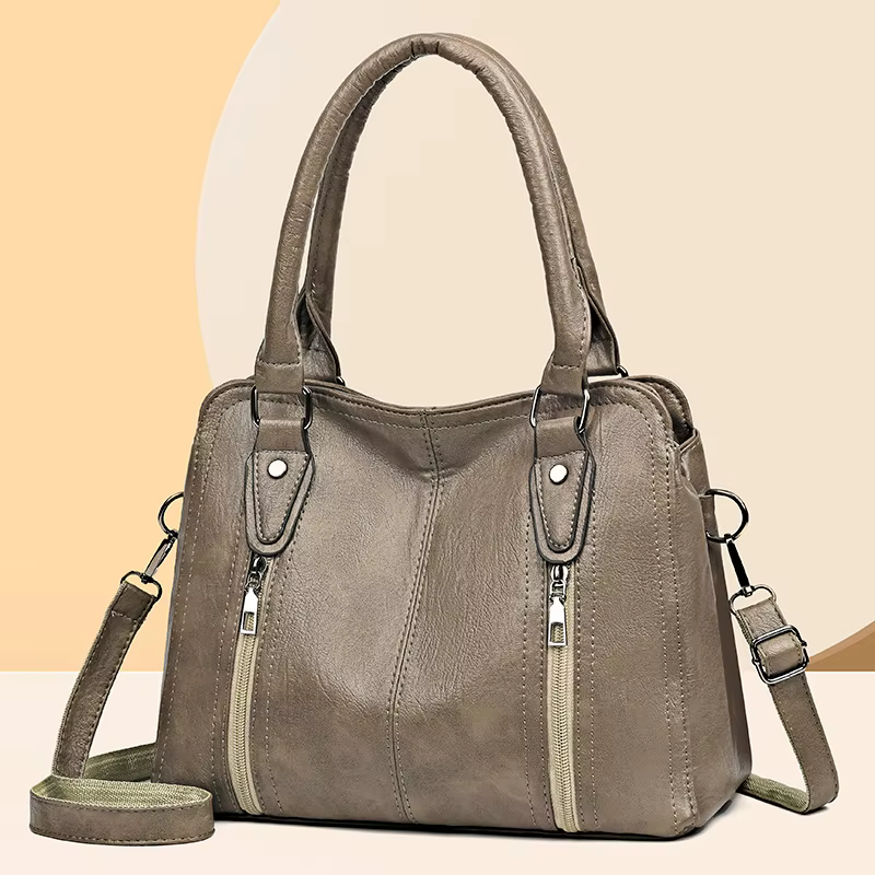 Sacs à main en cuir souple pour femmes, sac fourre-tout initié vintage, sac à main de grande capacité pour dames, sac à main de créateur de luxe, nouveau, 2024