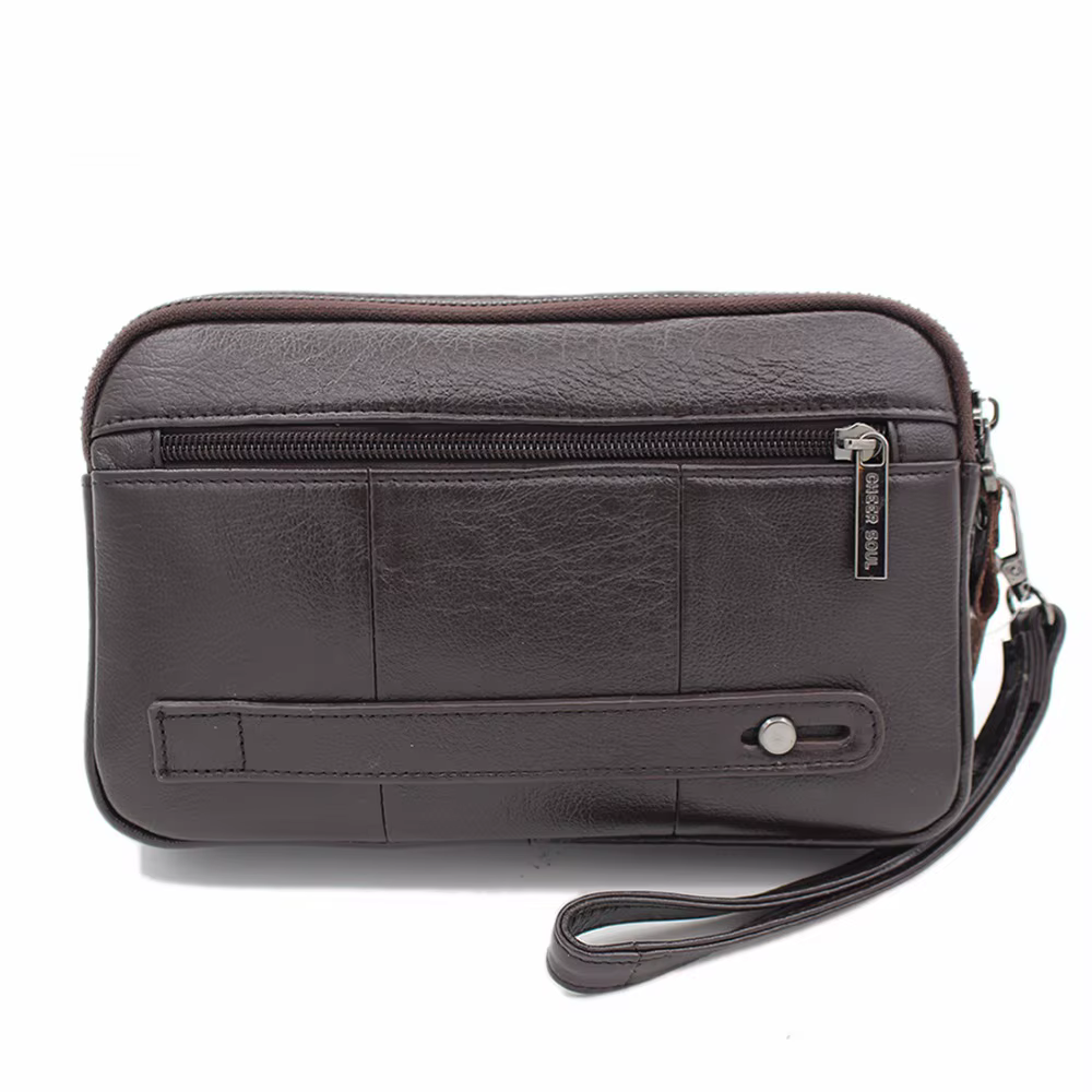 Hommes pochette portefeuille sac Long sac à main en cuir véritable étui à cigarettes porte-carte poche véritable peau de vache mâle argent pratique sacs de poignet