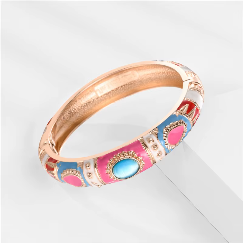 Bracelet en émail pour femmes, bracelet hawaïen indien cloisonné, bijoux africains, Bracelets à main pour femmes, cadeaux de créateurs bohème