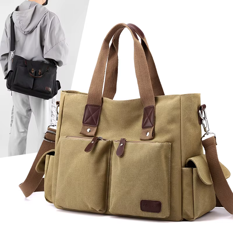 Sac bandoulière rétro en toile, sac à main pour les trajets quotidiens, sac à bandoulière, sac de travail, sac à main grande capacité