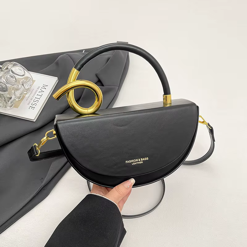 Petits sacs à bandoulière pour femmes, sac de selle demi-cercle de styliste, 8 couleurs, sac à main en cuir Pu, marque de luxe, sacs à bandoulière pour dames