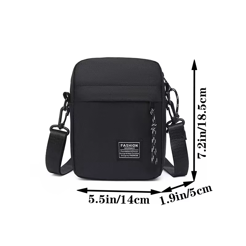 Sac pour hommes, disponible en conception d'épaule ou de bandoulière unique, adapté à un usage quotidien pendant l'école en nylon