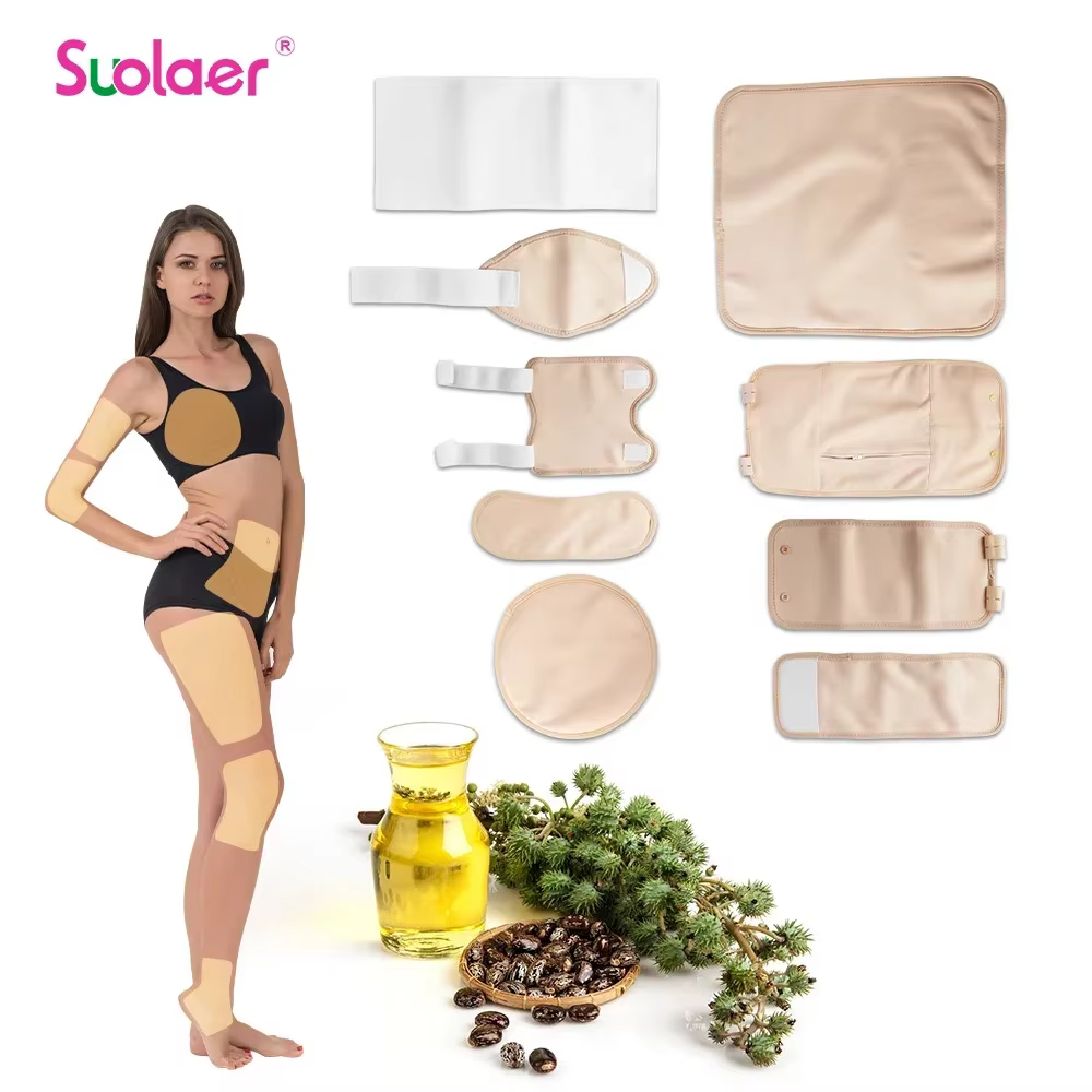 Pack d'huile de ricin, enveloppe de Compression