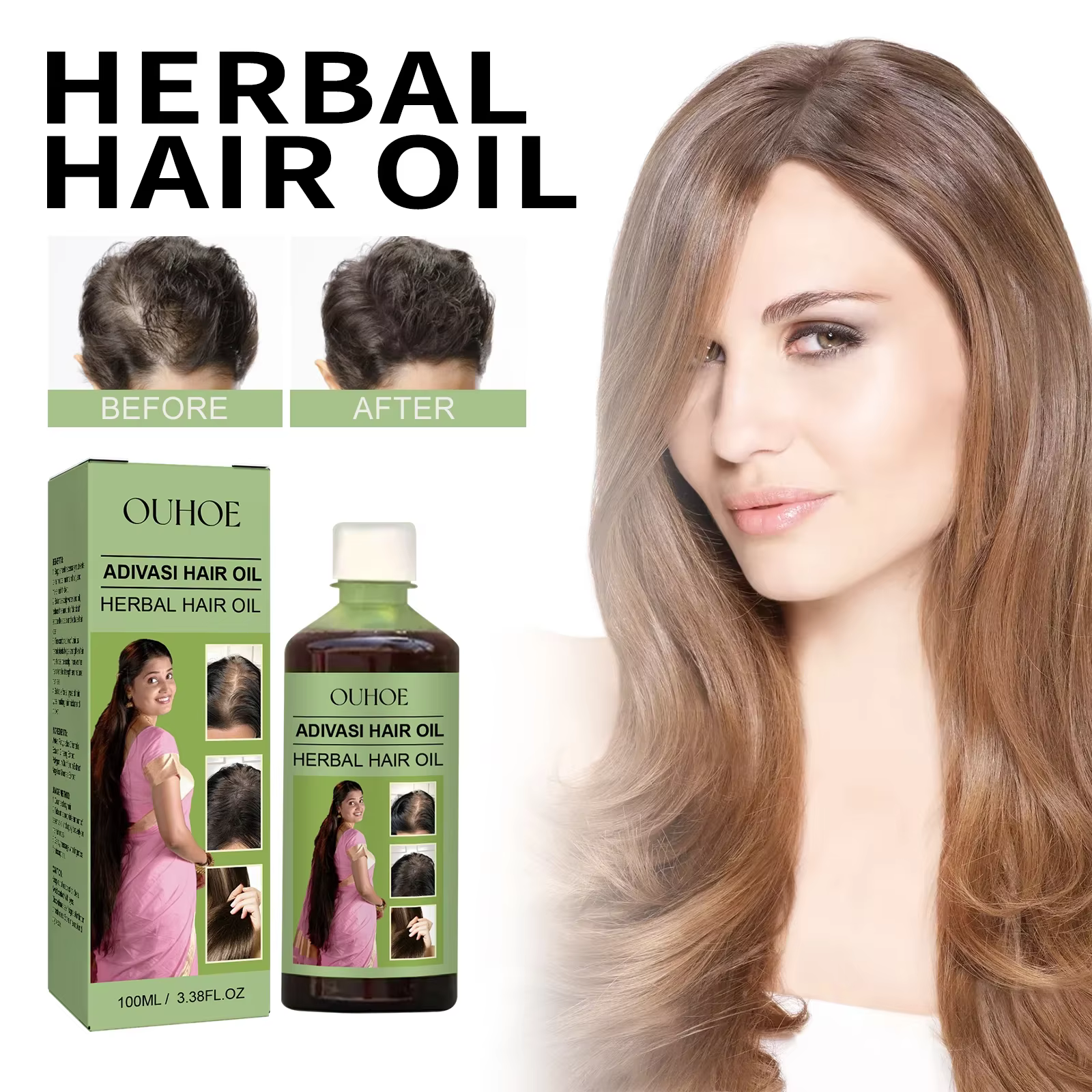 Huile Essentielle pour la Croissance des Cheveux 100ml, Inde, Originale, Romarin, Hydratante, Nourrissante, Réduit les Pellicules, Soin Capillaire Herbal