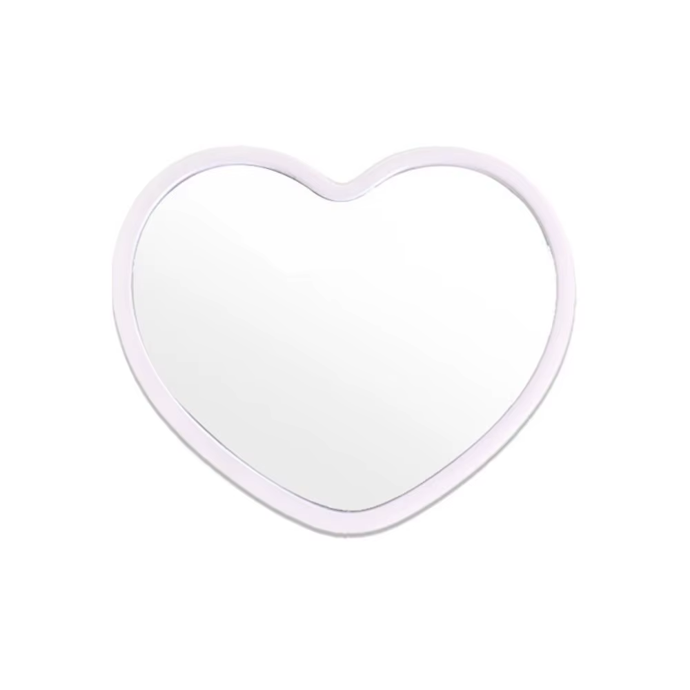 Miroir moderne simple face en forme de cœur, petit miroir à main haute définition, miroir de maquillage de beauté pour filles