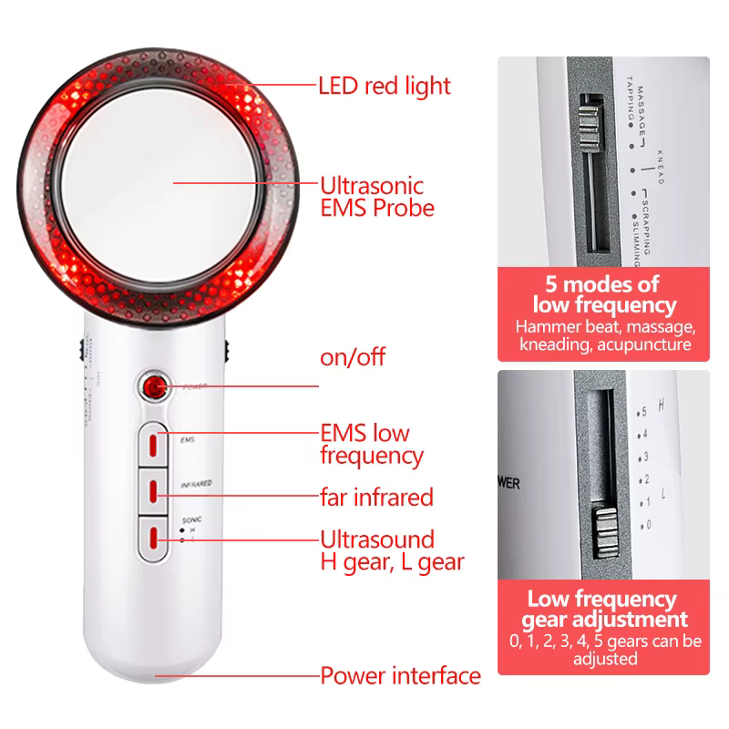 Masseur corporel ultrasonique infrarouge 3 en 1 EMS, réduction du visage, Anti-Cellulite, brûleur de graisse, perte de poids, Machine amincissante à infrarouge