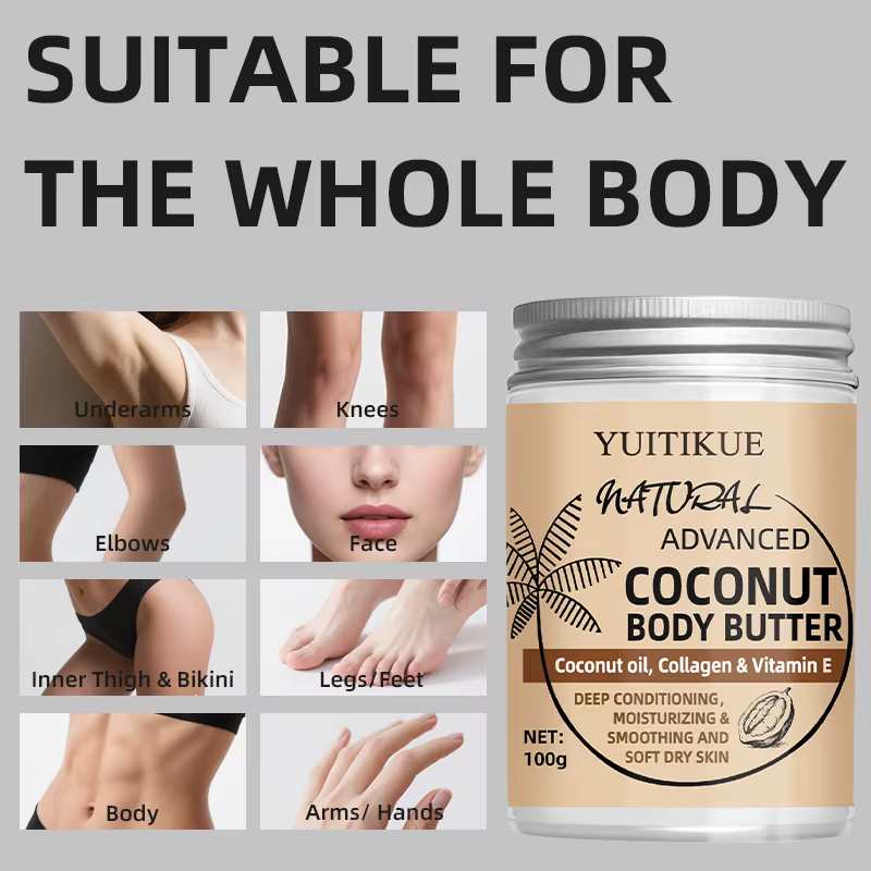 Beurre corporel avancé à la noix de coco 100g - Texture crémeuse pour une absorption facile