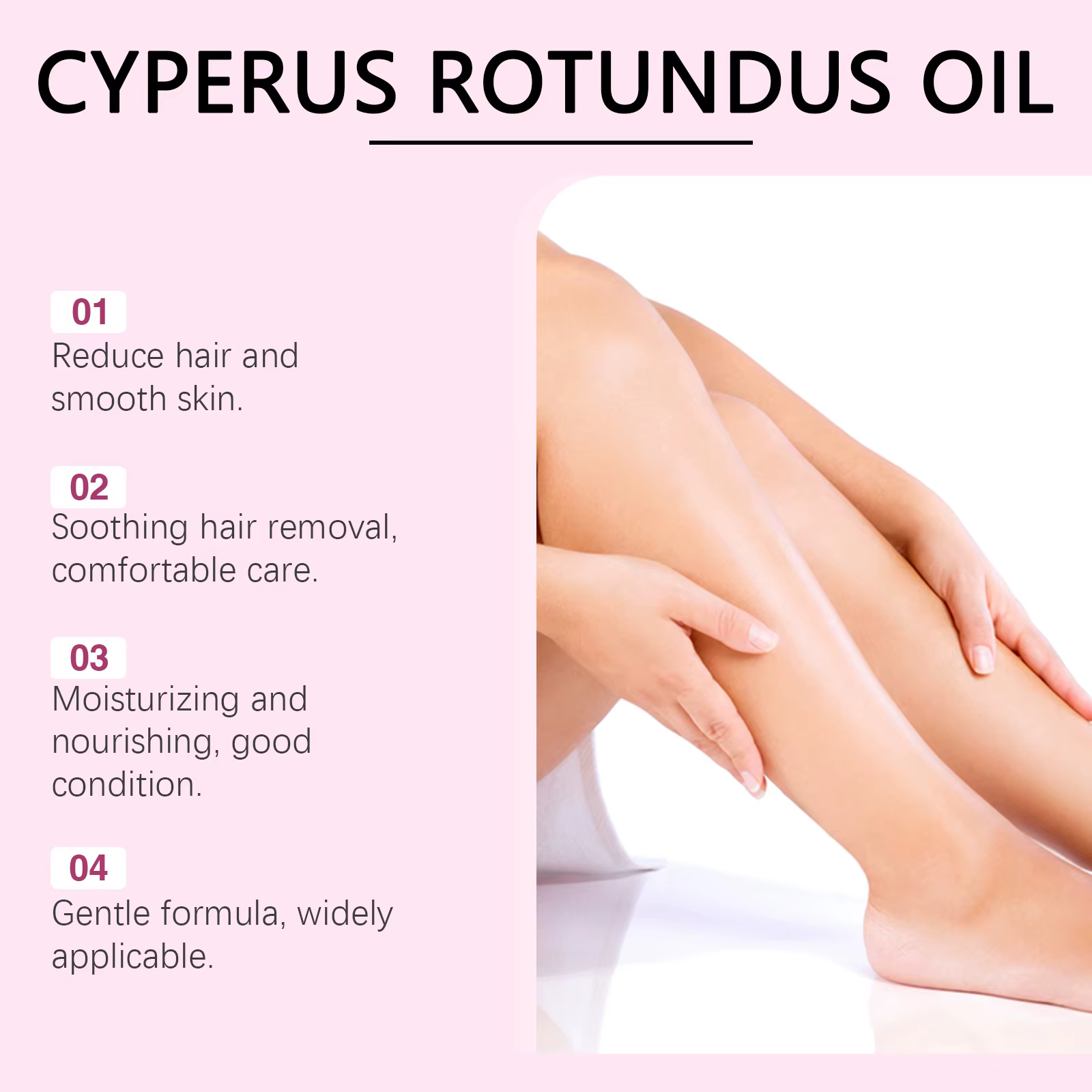 Cyperus Rotundus huile corps épilateur aisselles jambe bras réduit la croissance des cheveux hydrate soin doux