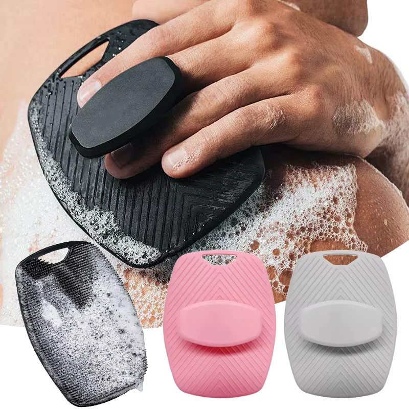 Brosse de douche exfoliante douce en silicone pour le corps