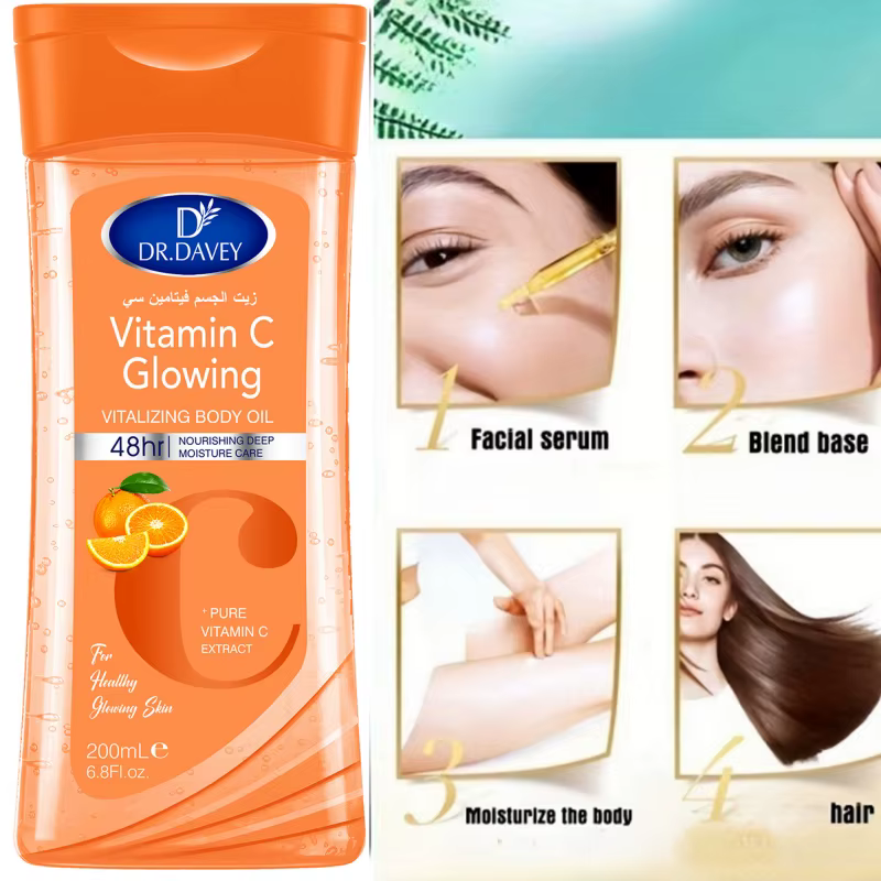 2PCS 200ml DR.DAVEY VITAMINE C Huile corporelle pour le soin de la peau