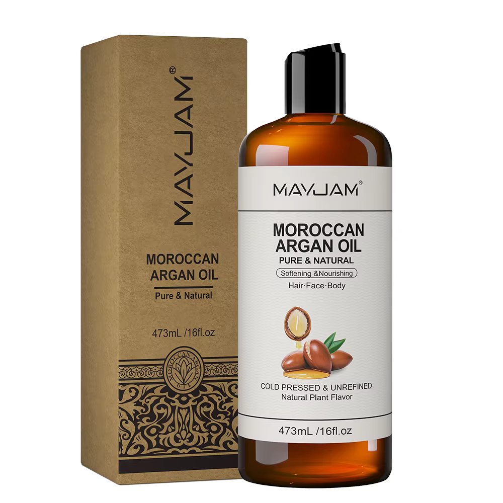 Huile d'Argan Marocaine Pure et Naturelle MAYJAM pour Massage du Visage