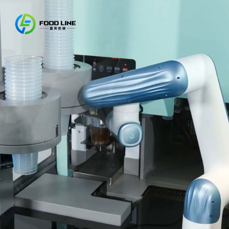 Robot à café personnalisé optimisé par l'IA pour la préparation automatique de café, thé au lait et crème glacée pour les commerces de détail en libre-service 24h/24 sans surveillance