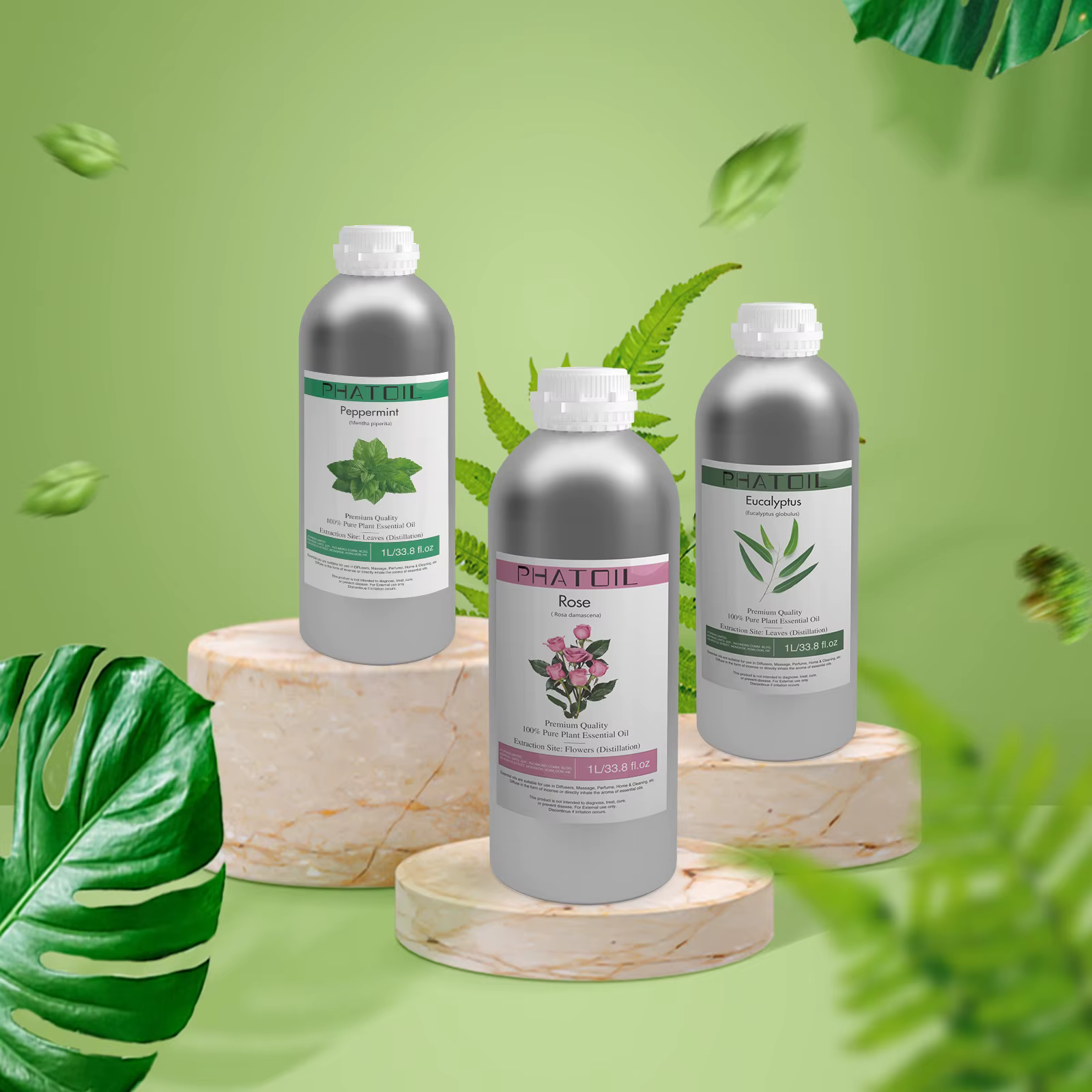 PHATOIL 1000ML huiles essentielles végétales naturelles pour humidificateur diffuseur menthe poivrée bois de santal bergamote aromathérapie huile essentielle