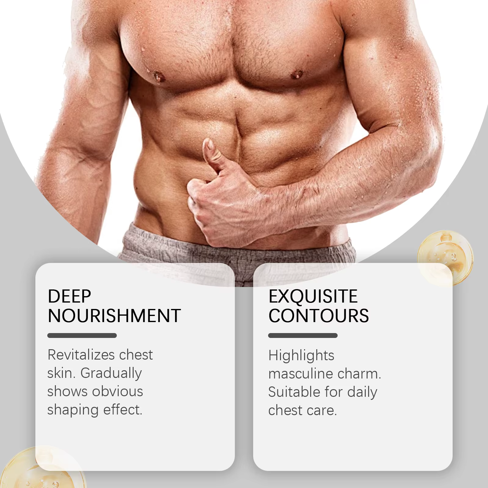 Crème raffermissante pour la poitrine des hommes