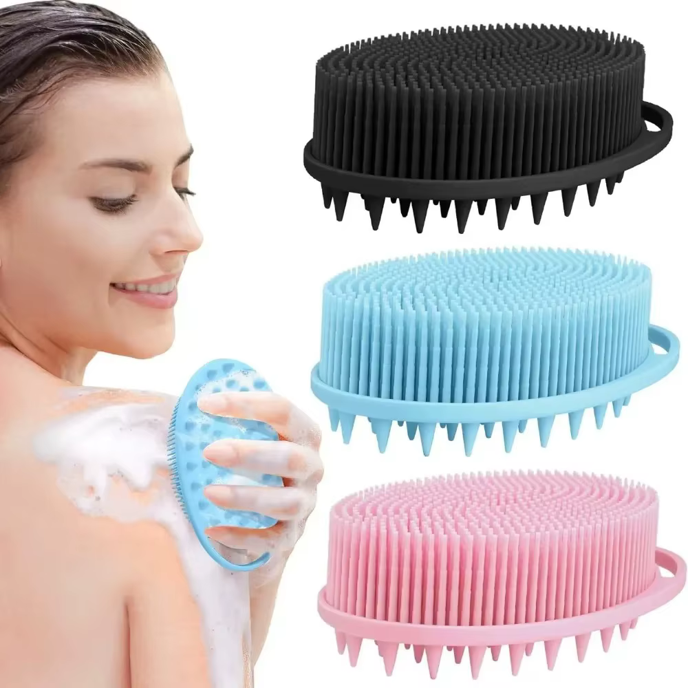 Brosse de massage exfoliante douce en silicone pour le corps