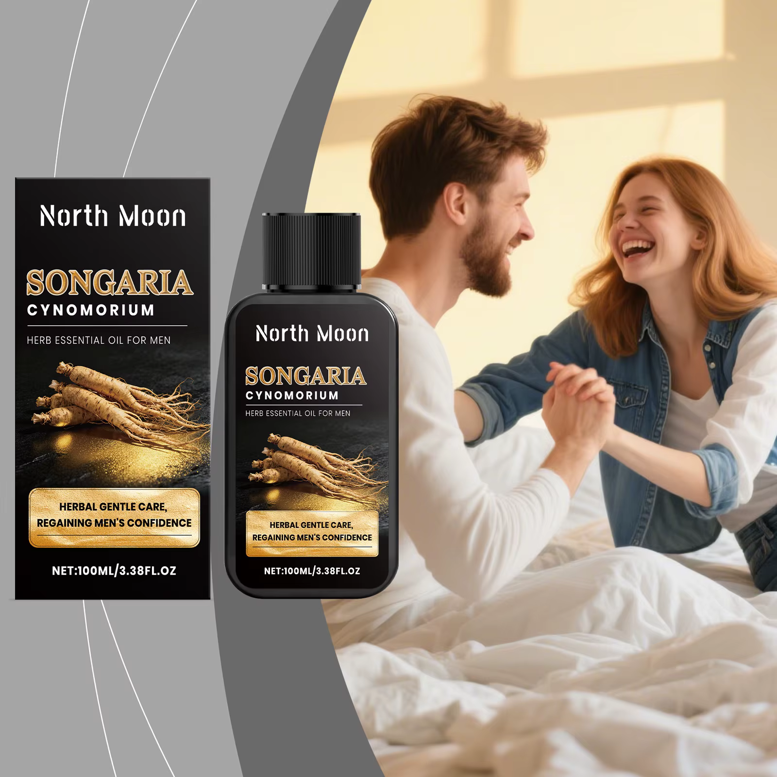 Huile Essentielle de Massage Corporel pour Hommes North Moon Herbal