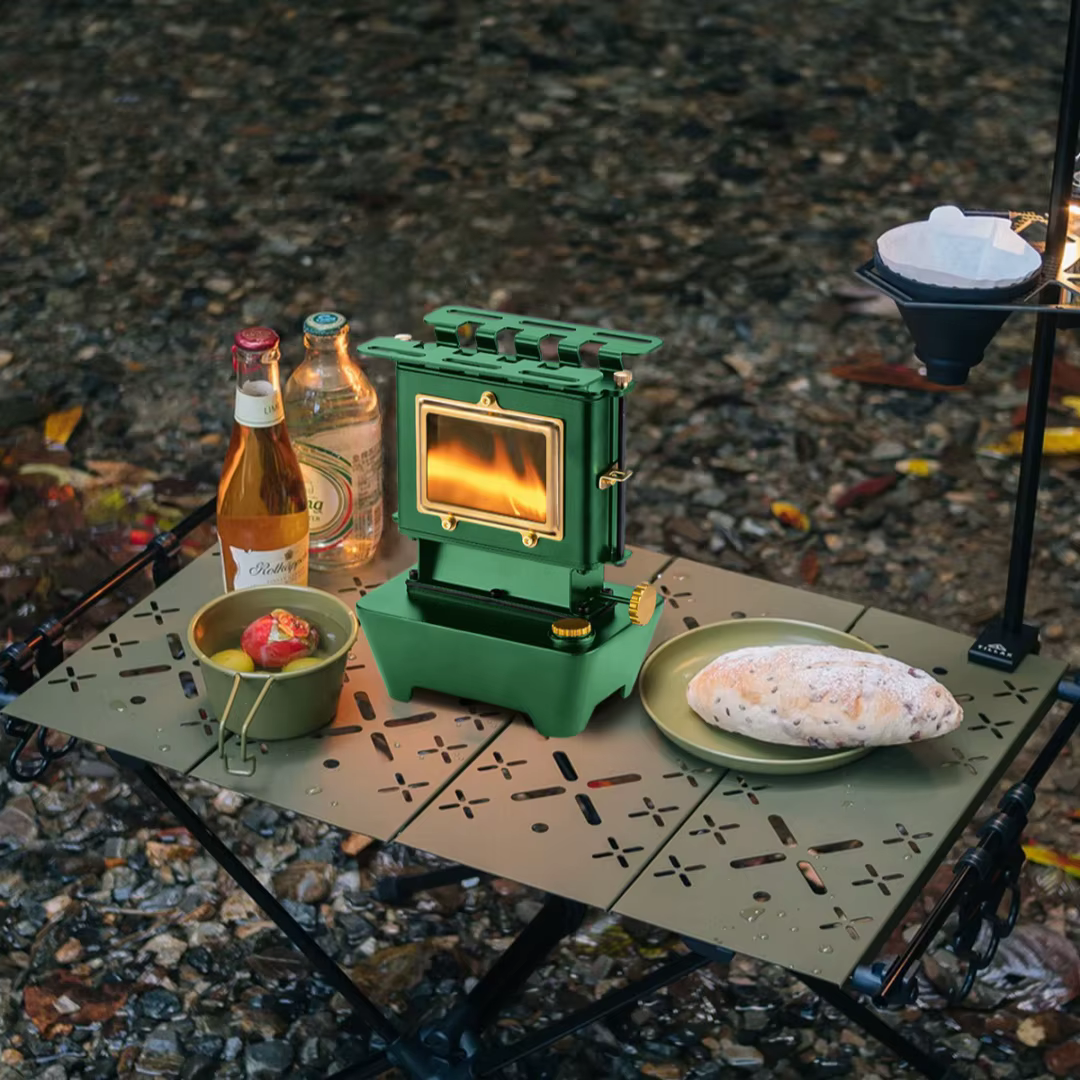 SmiloDon Poêle à Lanterne à Huile de Camping, Poêle à Huile Portable, Brûleur de Lampe à Carburant pour Chauffage et Cuisson Extérieurs (Vert)