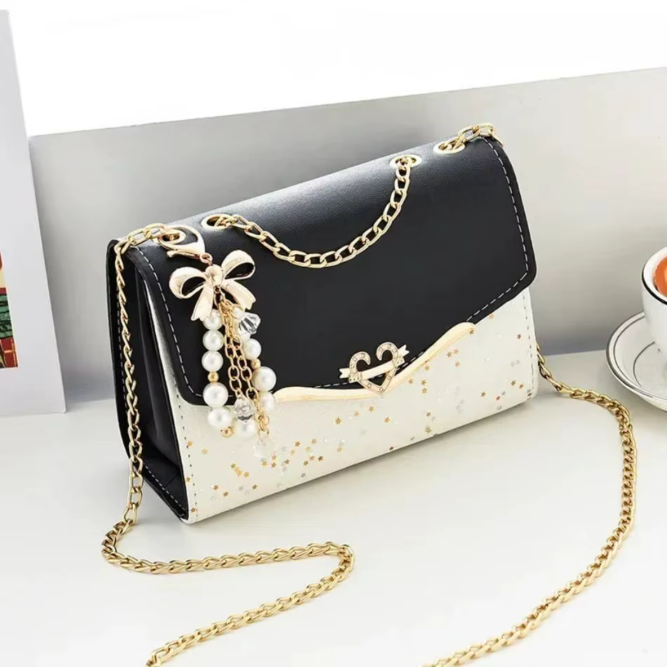 Pochette dames sac à main en cuir PU avec pendentif gland sac de messager de mode femmes à la mode paillettes sacs à bandoulière simples