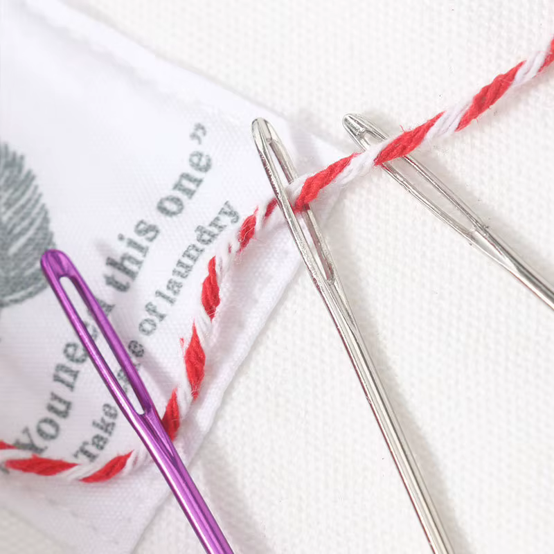 Ensemble d'aiguilles à coudre à la main-aiguilles coudées émoussées à gros œil pour bricolage tricot broderie pull outils de couture-outils de tissage