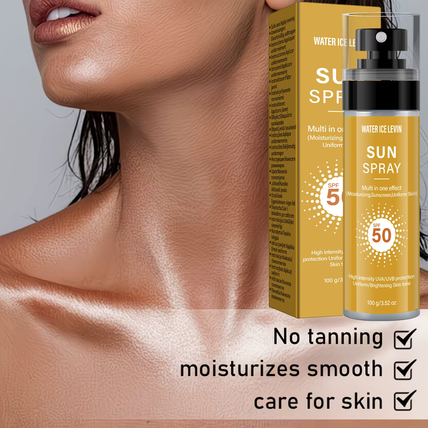 Water ice levin Spray Solaire SPF50 Crème