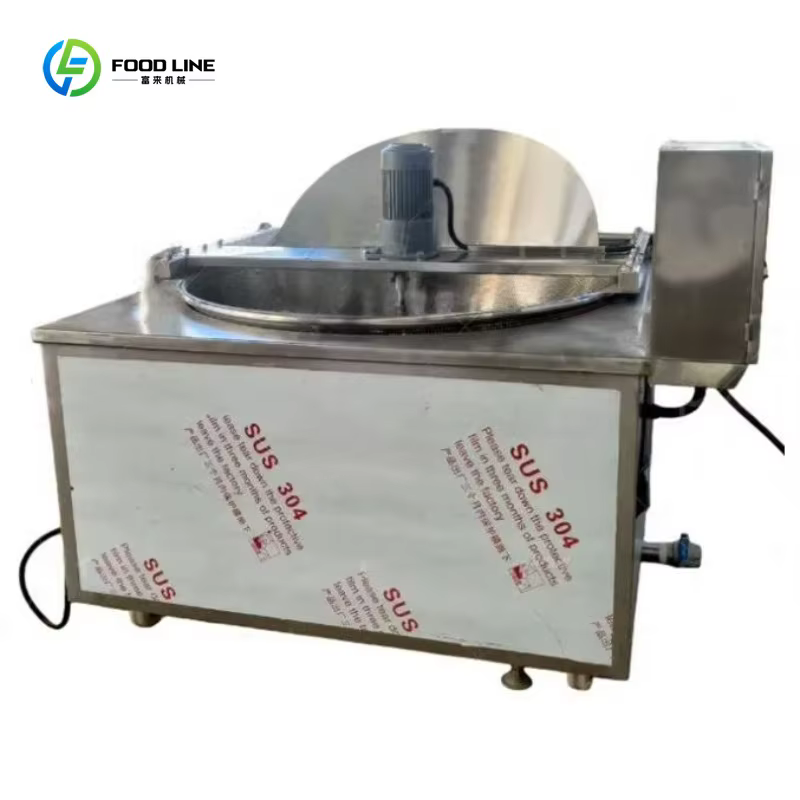 Friteuse électrique commerciale personnalisée de 450 L pour snacks frits, avec contrôle PLC automatique, pour friture à l'huile et cuisson à la wok