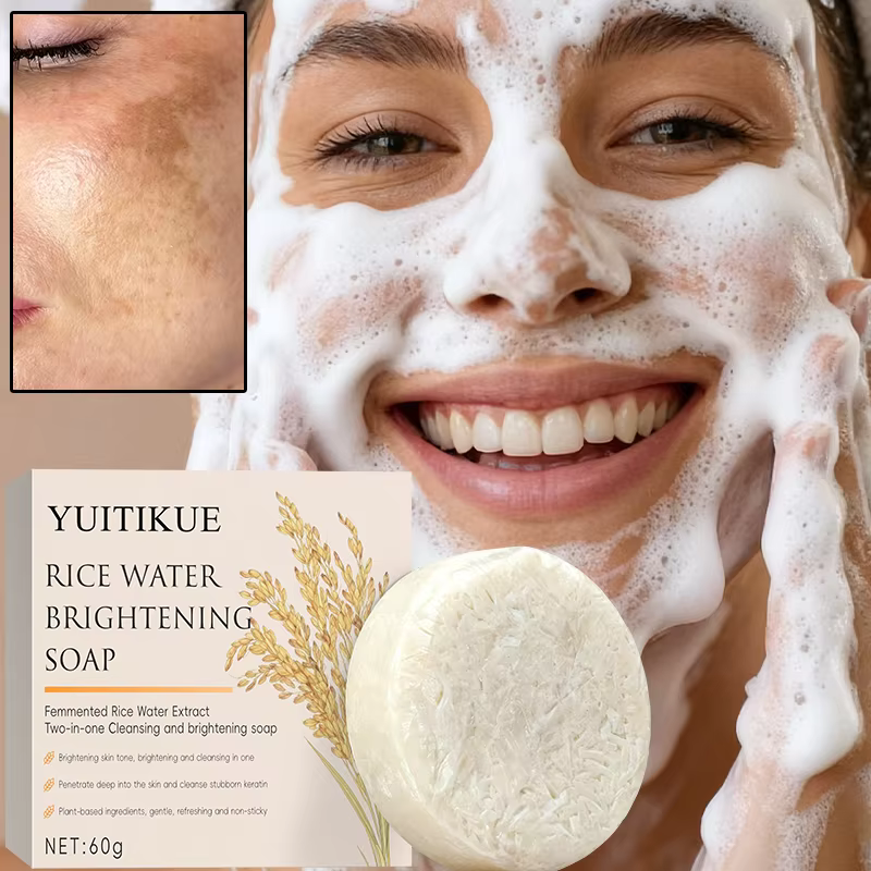 Savon éclaircissant à l'eau de riz 60g – Nettoyage en profondeur hydratant