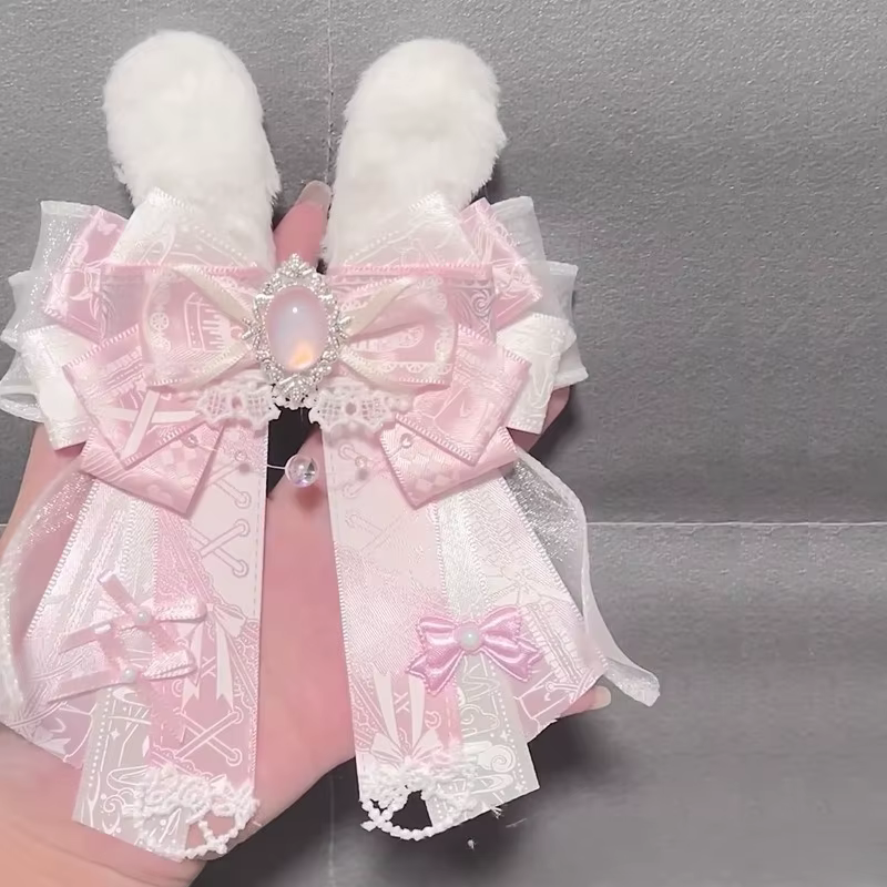 Lampe à main Lolita pour femmes, nœud papillon, bâtons lumineux joyeux, accessoires chemises, jupes, broches, bijoux faits à la main, cadeaux