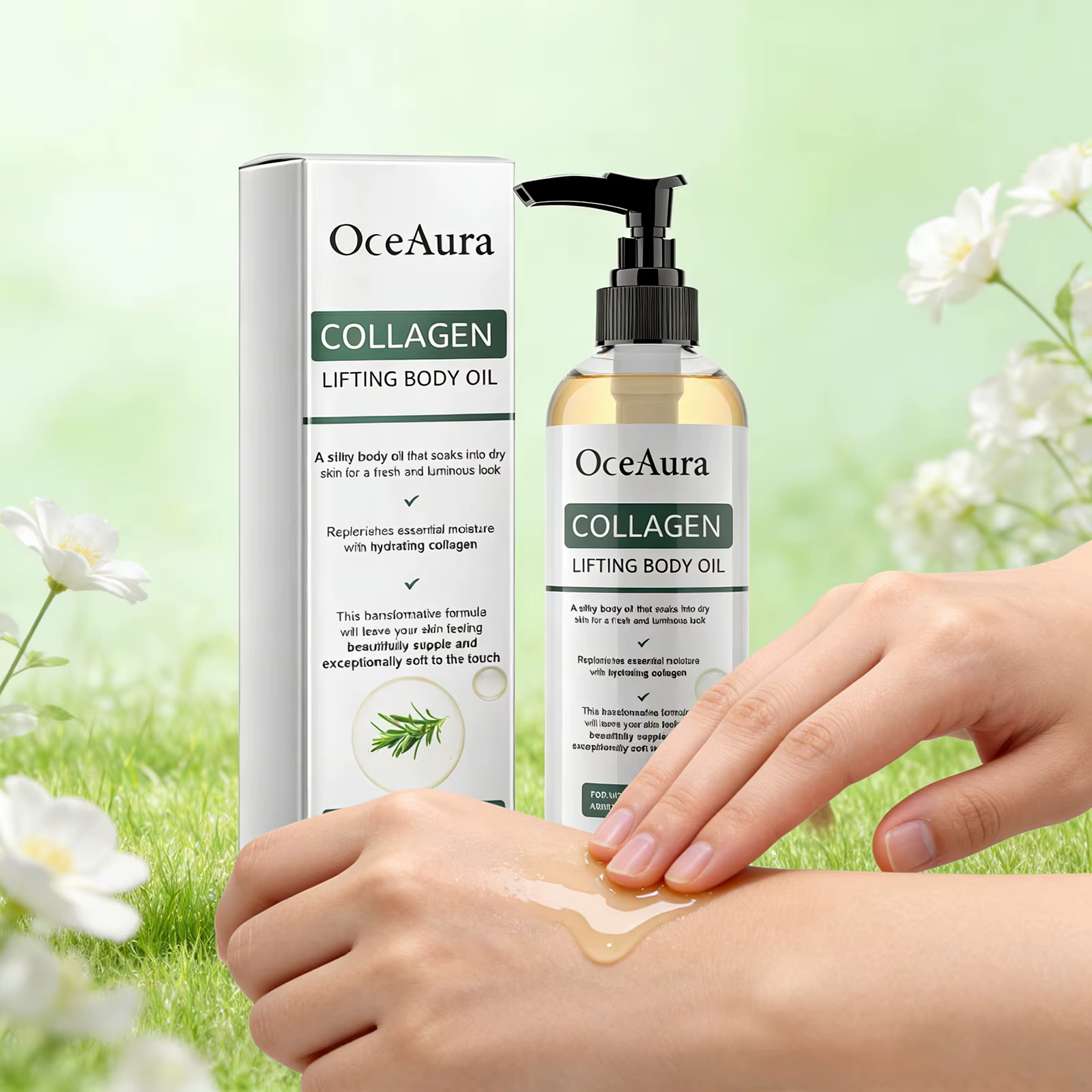 Huile corporelle raffermissante au collagène 100ml – Améliore l'élasticité et resserre la peau