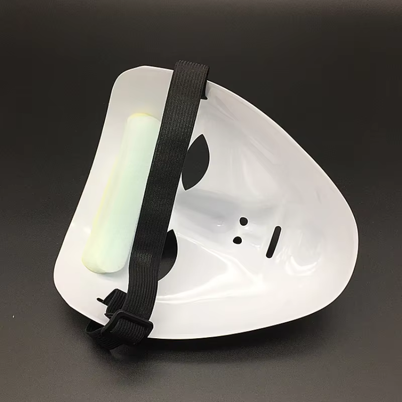 Accessoires d'Halloween Mascarade Performance Masque complet peint à la main Blanc Danse de rue Masque pour les yeux adulte Clown de la mort Noir Or